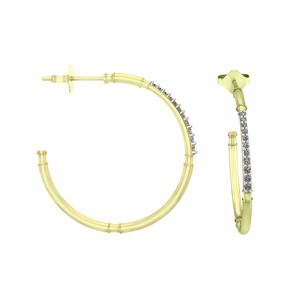 Diamond Fashion Half Hoop Earrings in 10K Yellow Gold - jewelerize.com