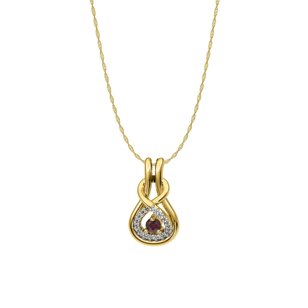 Ruby and Diamond Accent Fashion Pendant in 10K Yellow Gold - jewelerize.com