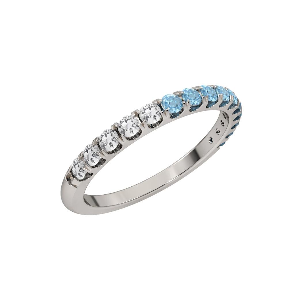 Blue Topaz Ombre Band Ring in Sterling Silver - jewelerize.com