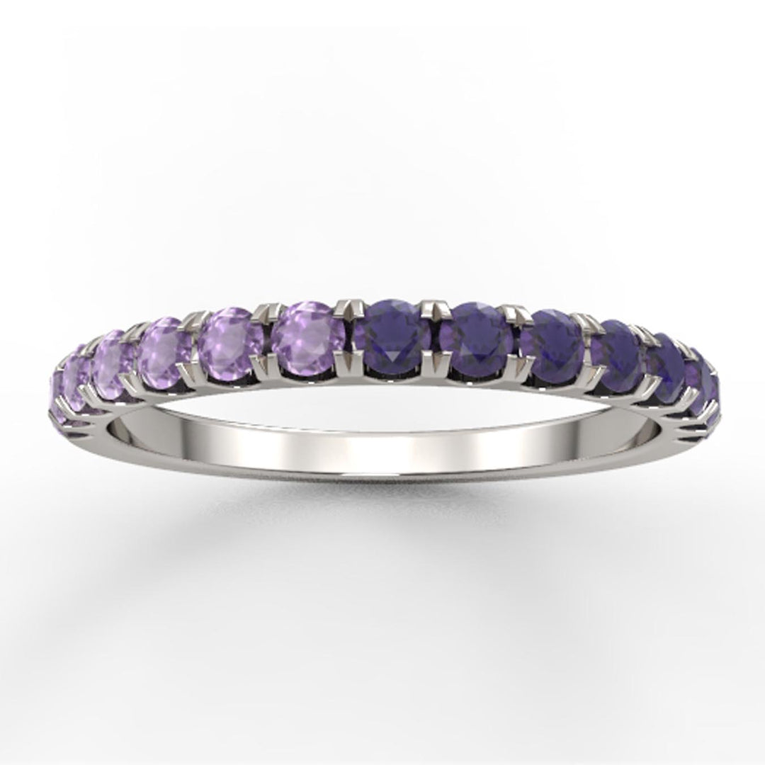 Light and Dark Amethyst Band Ring in 10K Gold - jewelerize.com