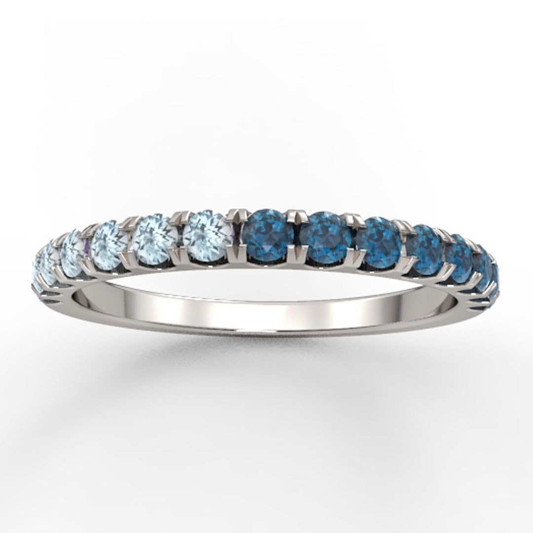 Light and Dark Blue Topaz Band Ring in 10K Gold - jewelerize.com