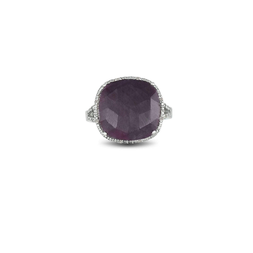 GENUINE Ruby and Diamond Accent Sterling Silver Ring - jewelerize.com