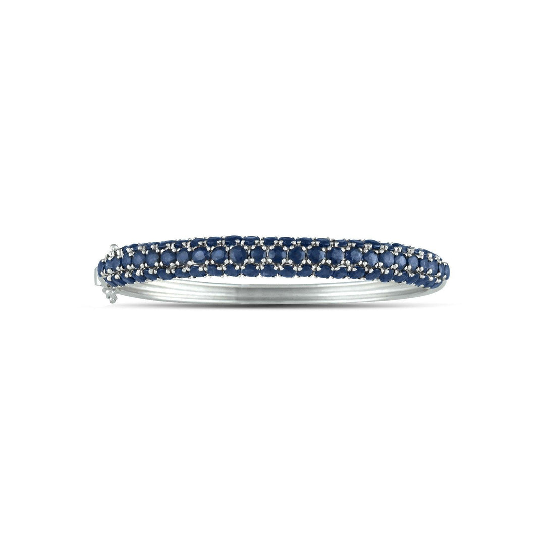 Genuine Sapphire and Sterling Silver Fashion Bangle - jewelerize.com