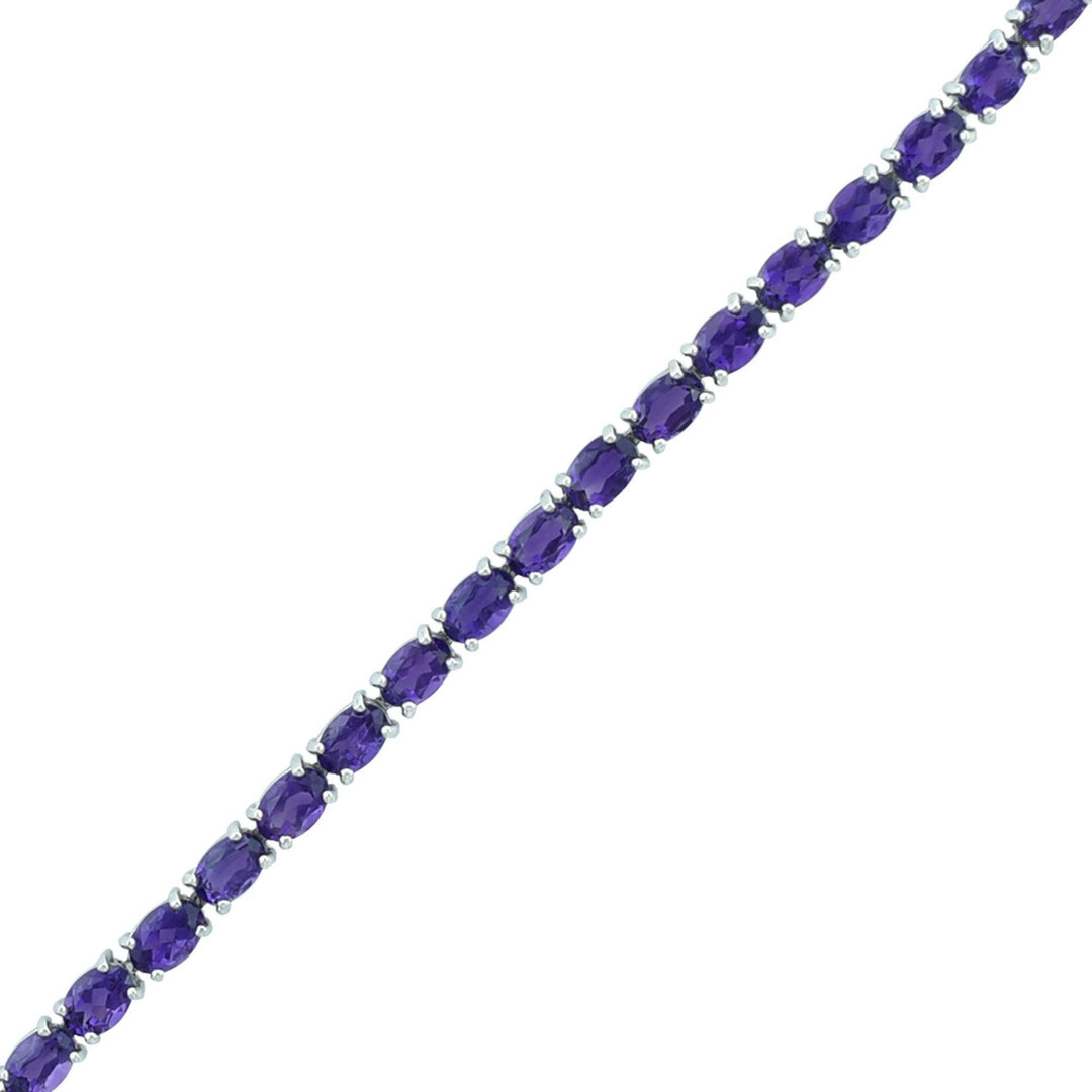 Amethyst and Diamond Bracelet with Flower Lock - jewelerize.com