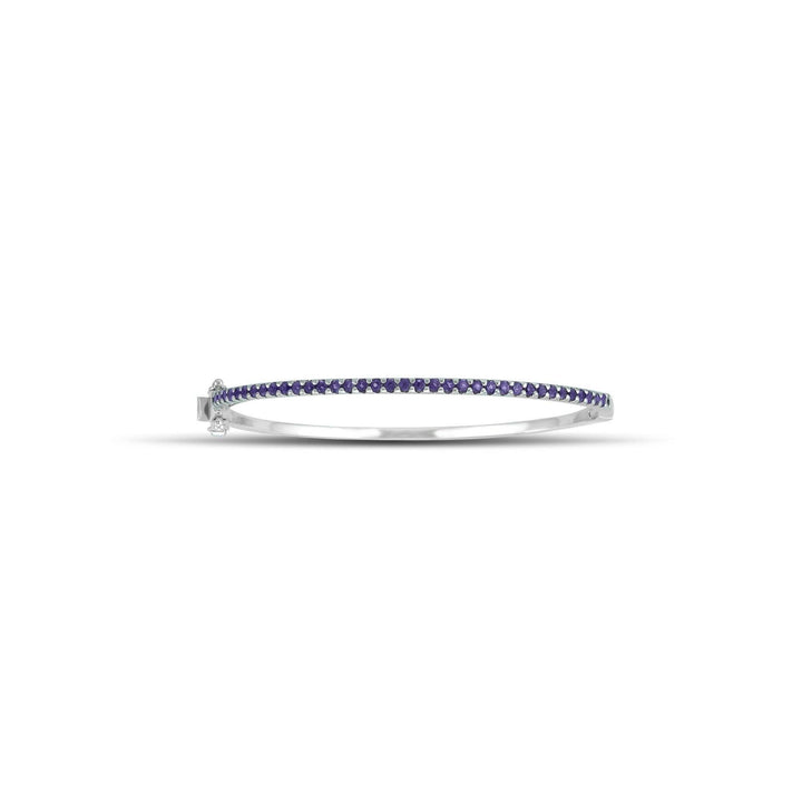 Purple Amethyst Fashion Bangle in Sterling Silver - jewelerize.com