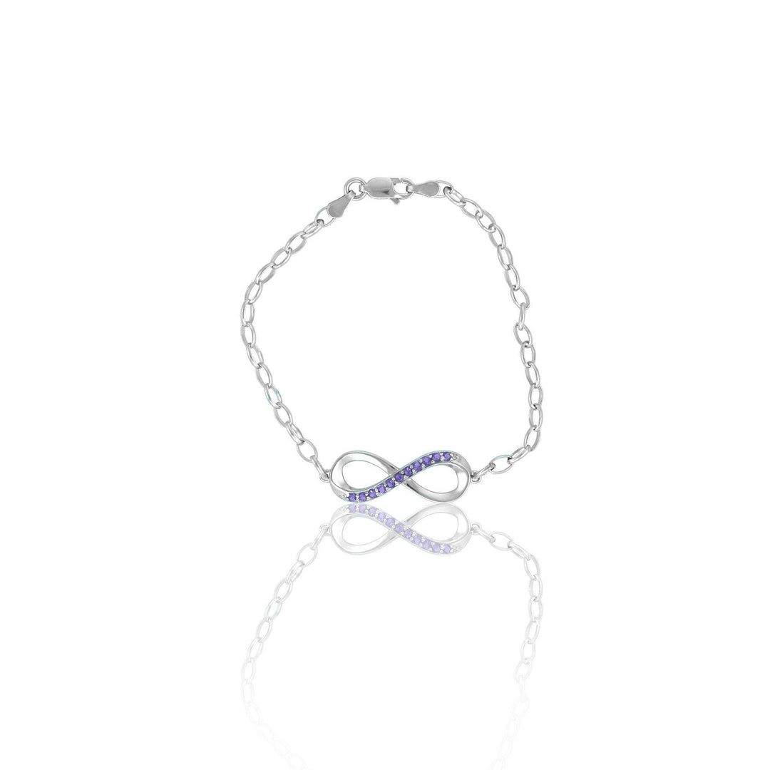 Amethyst Infinity Chain Bracelet in Sterling Silver - jewelerize.com