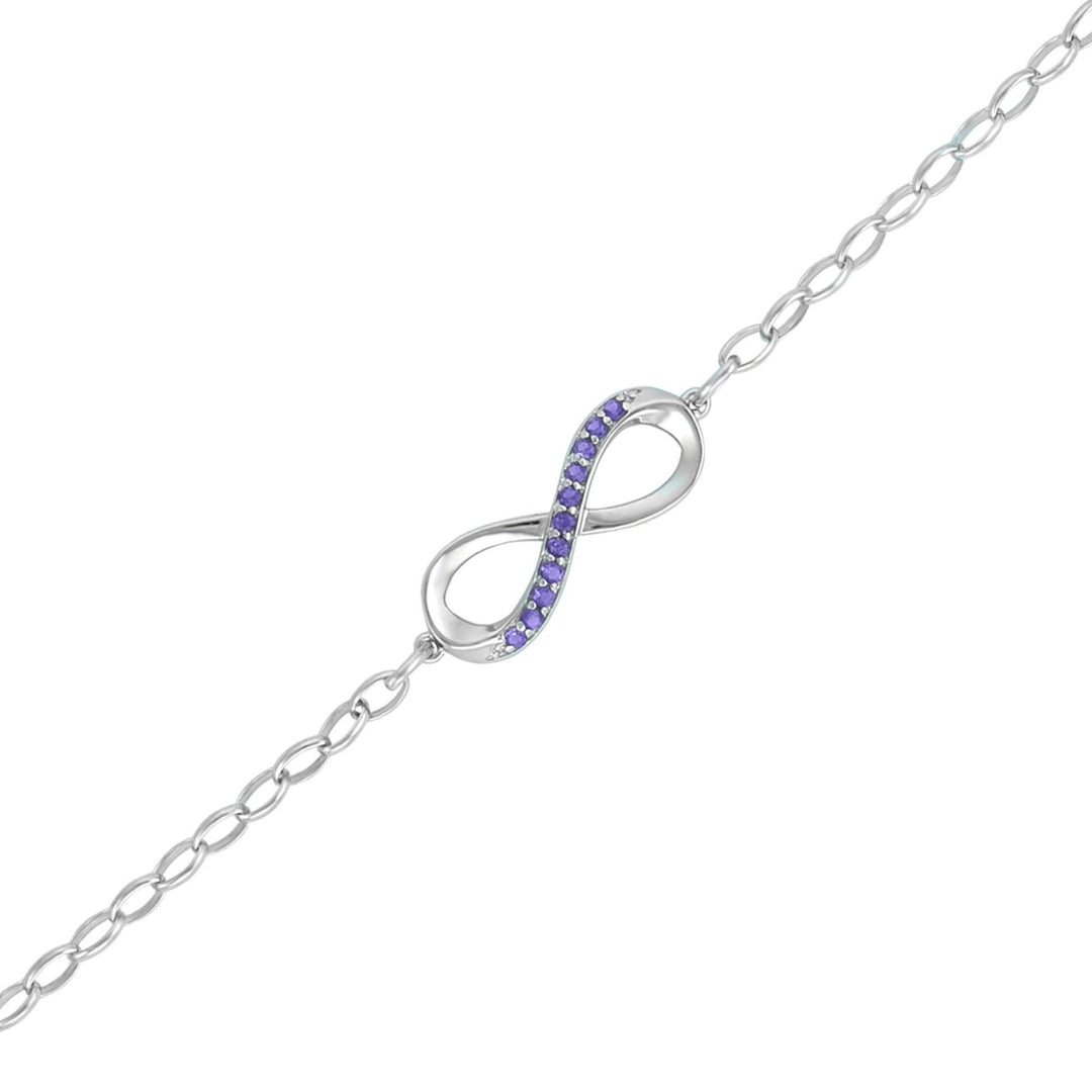 Amethyst Infinity Chain Bracelet in Sterling Silver - jewelerize.com