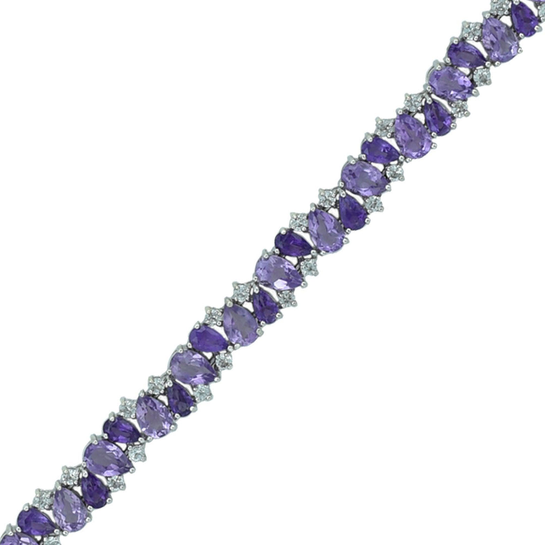 Multi Amethyst Fashion Tennis Bracelet in Silver - jewelerize.com