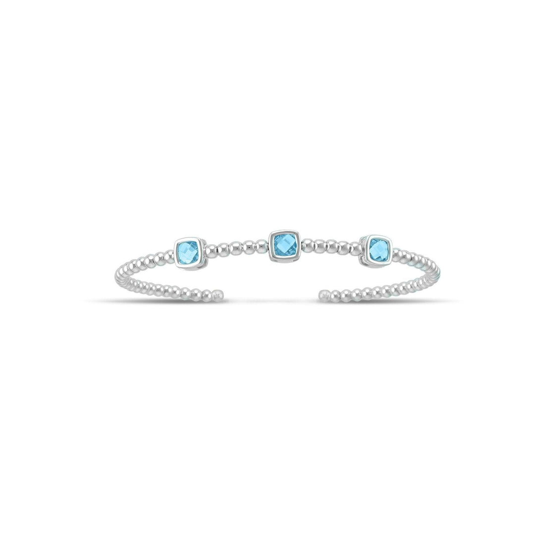 Blue Topaz Fashion Cuff in Sterling Silver - jewelerize.com