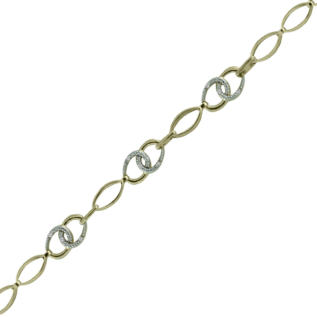 Diamond Accent Fashion Bracelet in 10K Yellow Gold - jewelerize.com