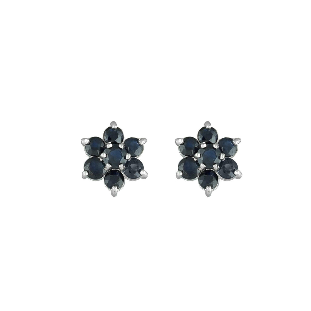 Genuine Sapphire Fashion Stud Earrings in 10K White Gold - jewelerize.com