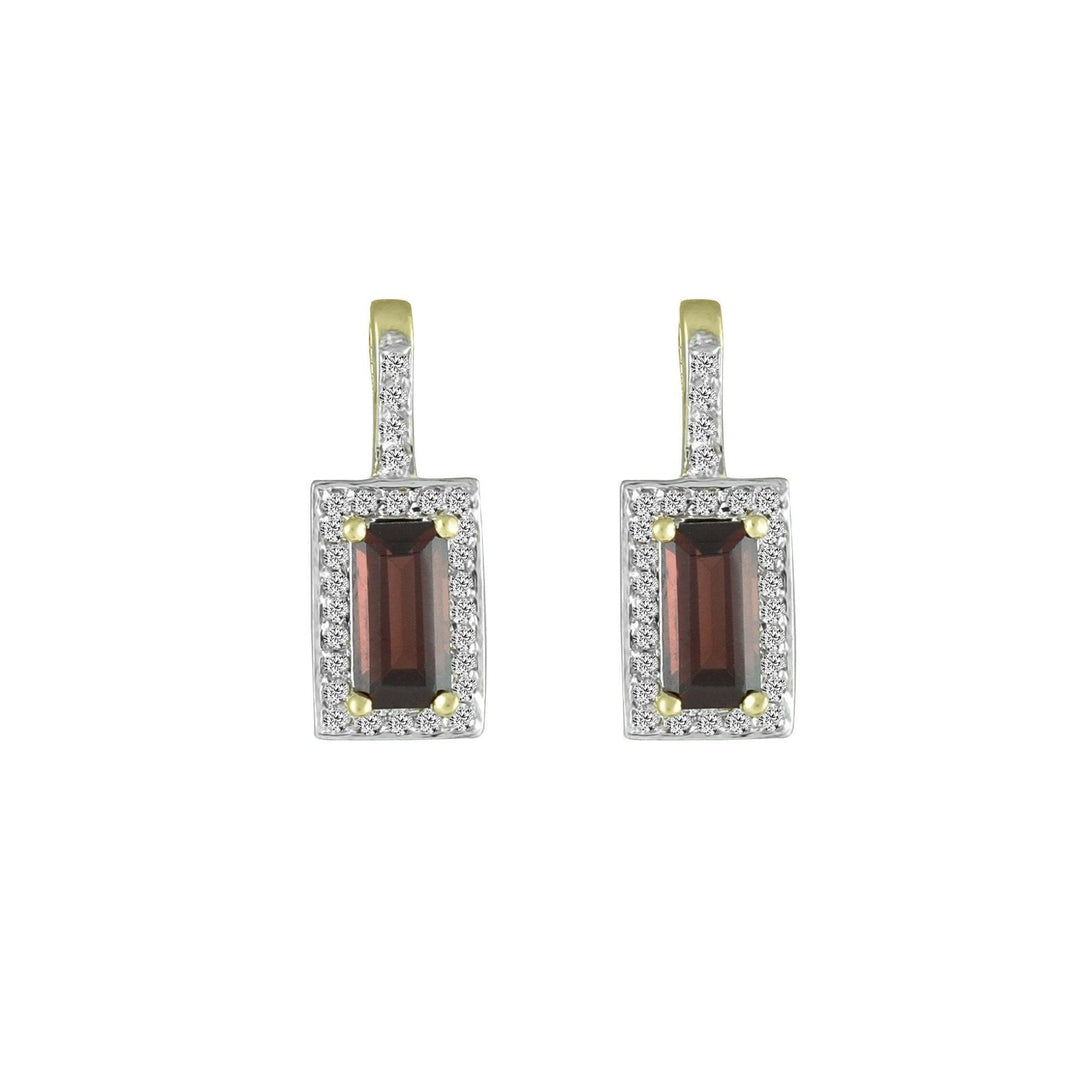 Garnet and Diamond Fashion Earrings in 10K Yellow Gold - jewelerize.com