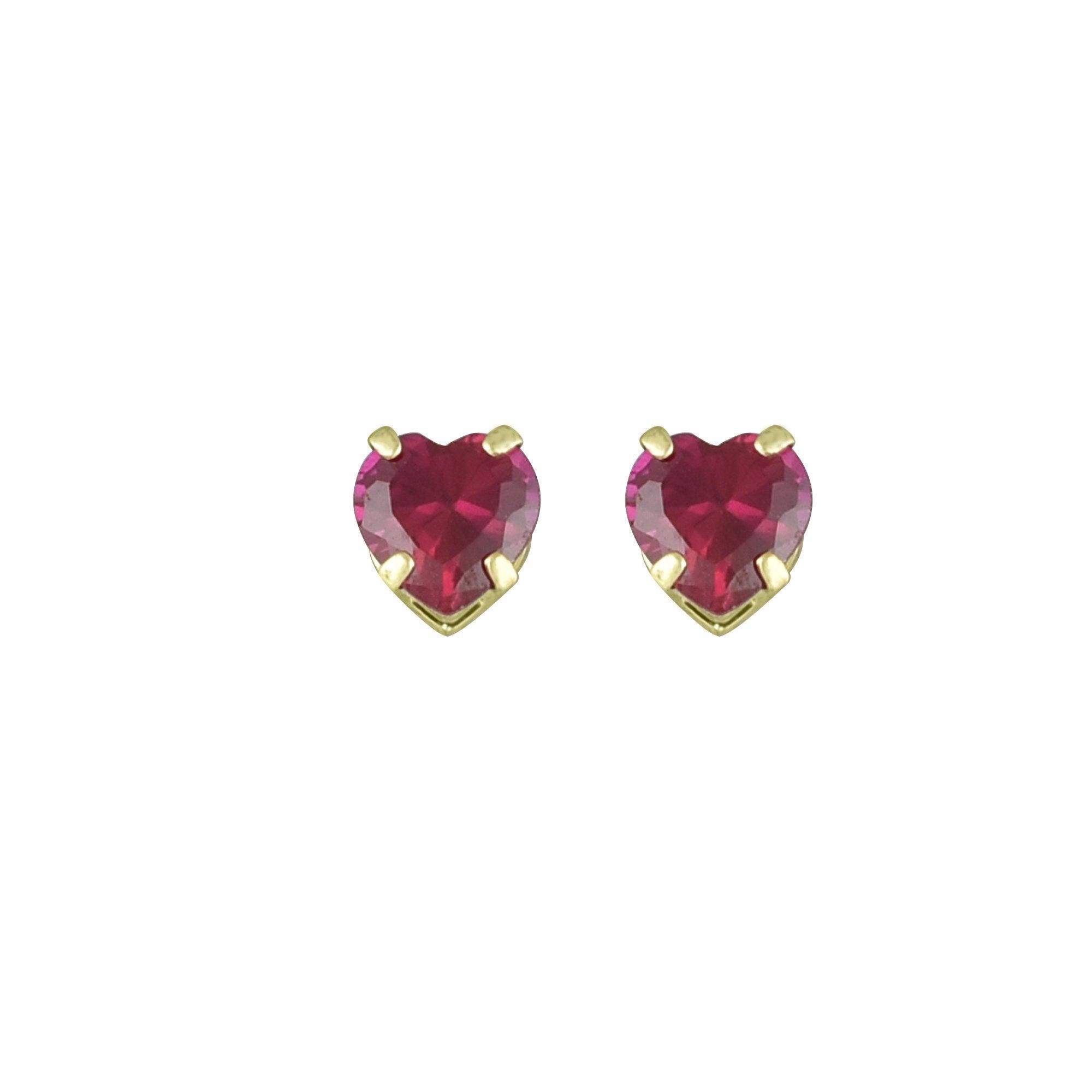 Shops 10k Gold Ruby Heart Earrings