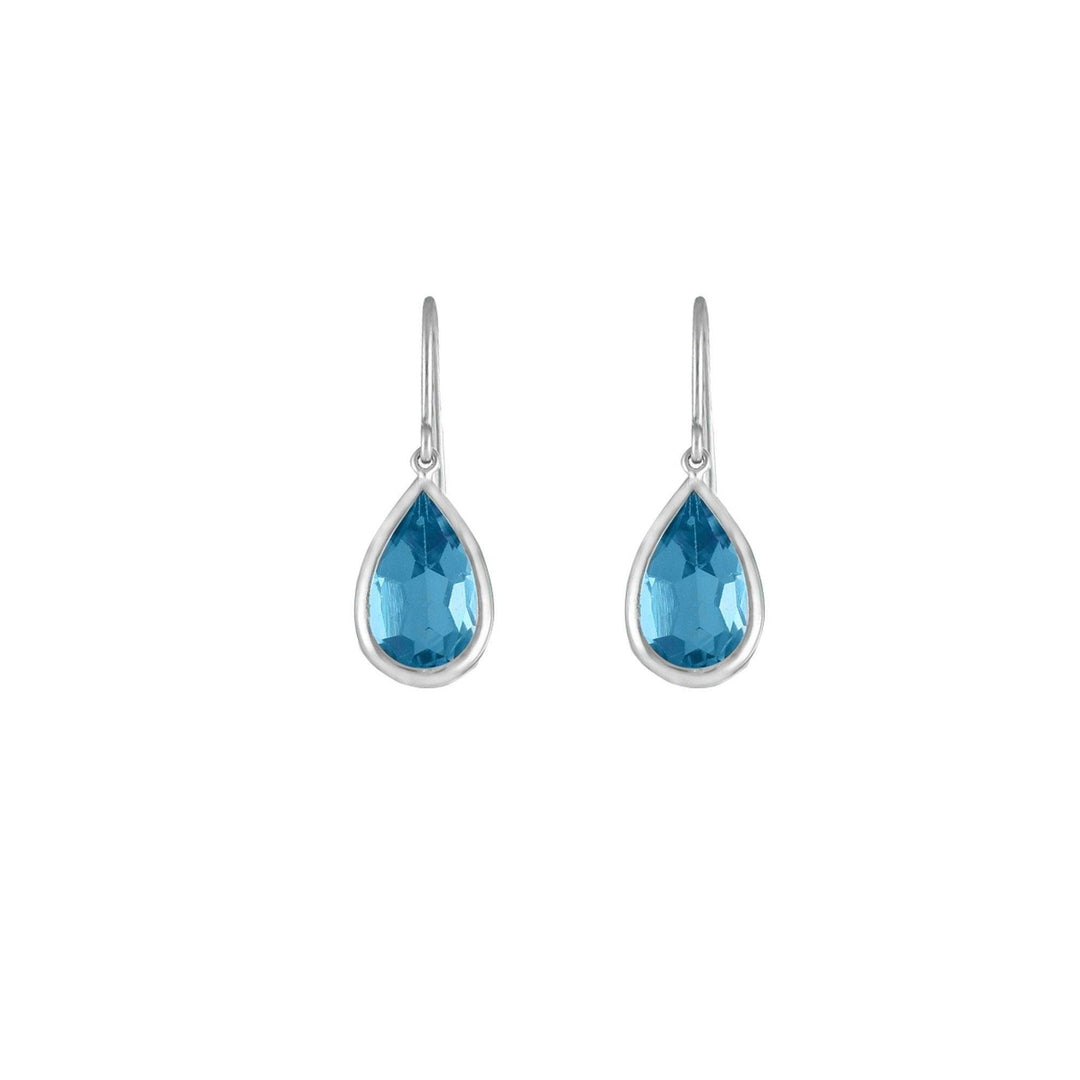 Blue Topaz Dangle Earrings in Sterling Silver - jewelerize.com