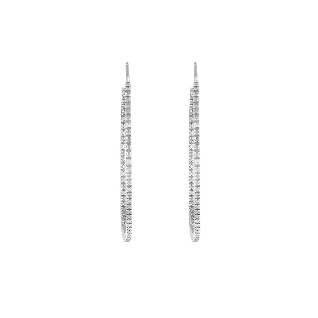 Diamond Hoop Earrings - Fashion Diamond Accent Earrings in Silver - jewelerize.com