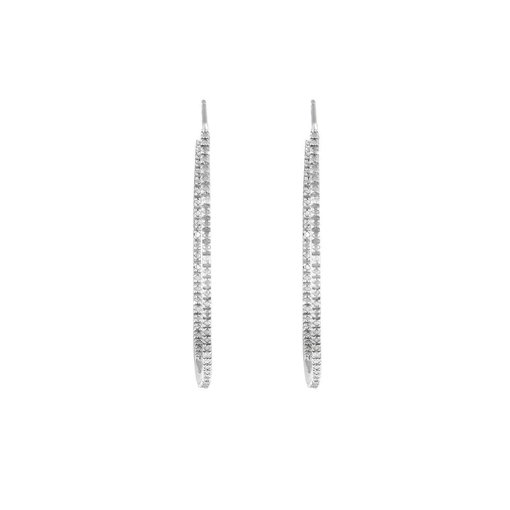 Diamond Hoop Earrings - Fashion Diamond Accent Earrings in Silver - jewelerize.com