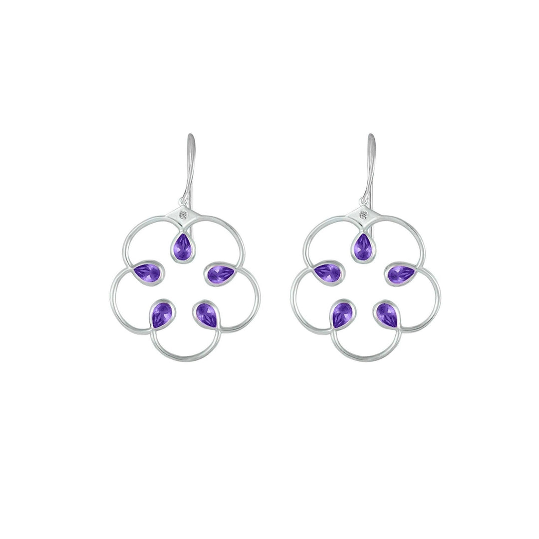 Amethyst Fashion Earrings in Sterling Silver - jewelerize.com