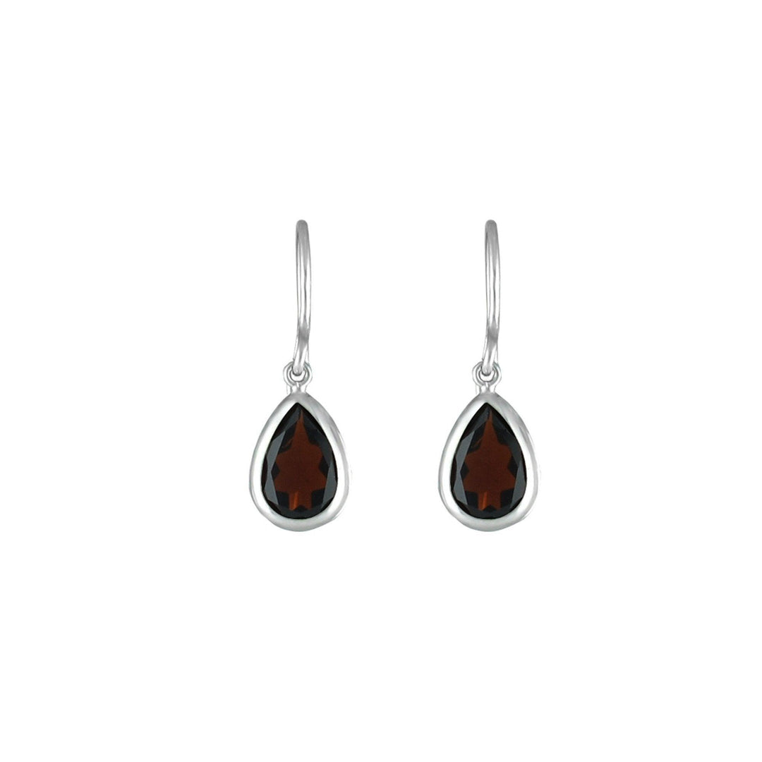 Garnet Dangle Earrings in Sterling Silver - jewelerize.com