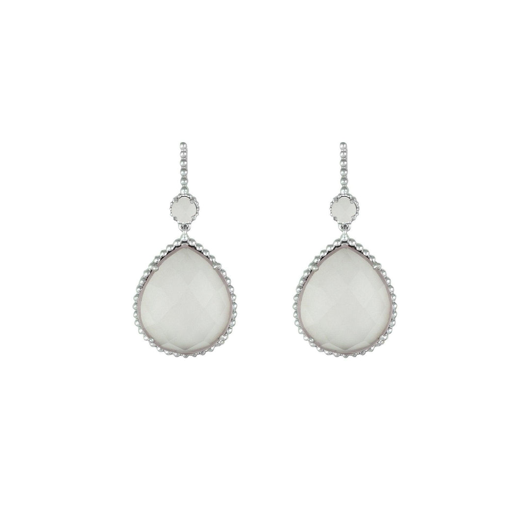 Rose Quartz Dangle Fashion Earrings In Sterling Silver - jewelerize.com