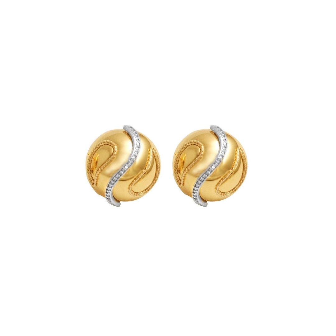 14K Yellow Gold and Diamond Innovoro® Lightweight Stud Earrings - jewelerize.com