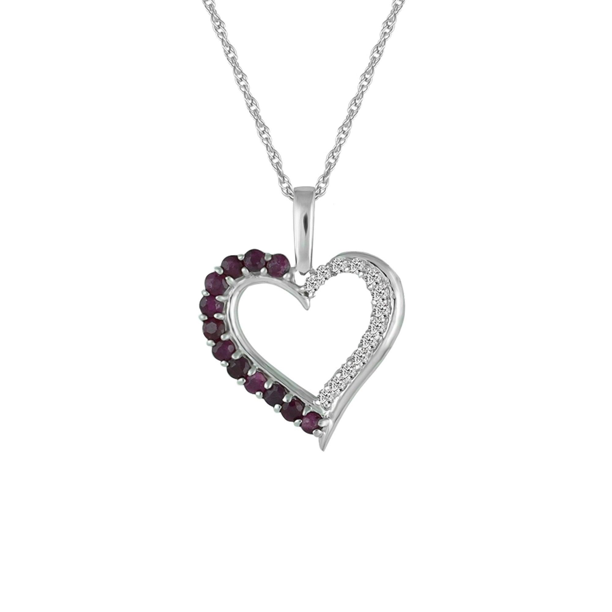 10k Rubies/Diamond deals Accent Heart Pendant