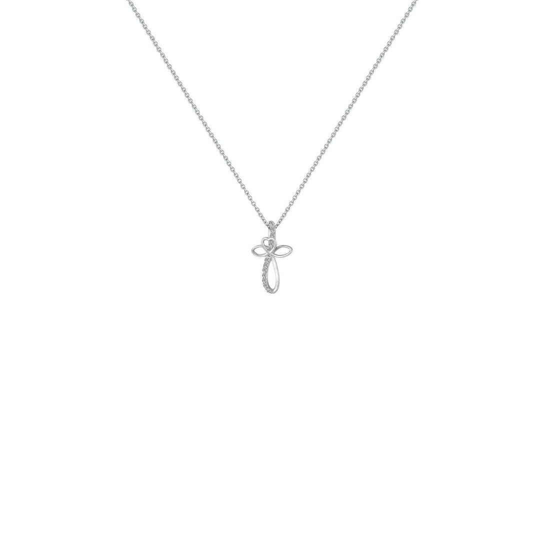 Diamond Accent Cross Pendant in Sterling Silver - jewelerize.com