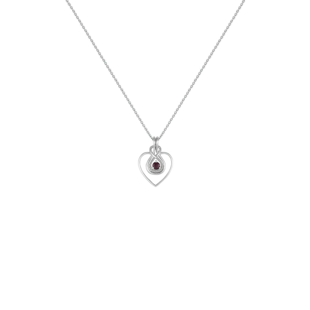 Ruby and Diamond Accent Heart Pendant in Sterling Silver - jewelerize.com