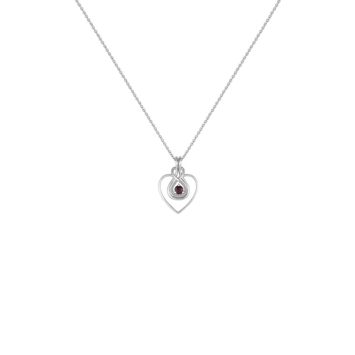 Ruby and Diamond Accent Heart Pendant in Sterling Silver - jewelerize.com