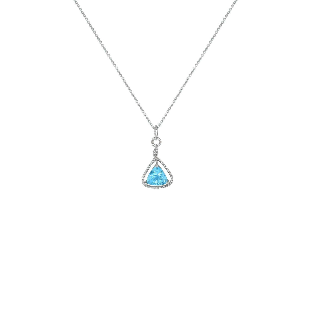 Blue Topaz and Diamond Accent Fashion Pendant in Silver - jewelerize.com