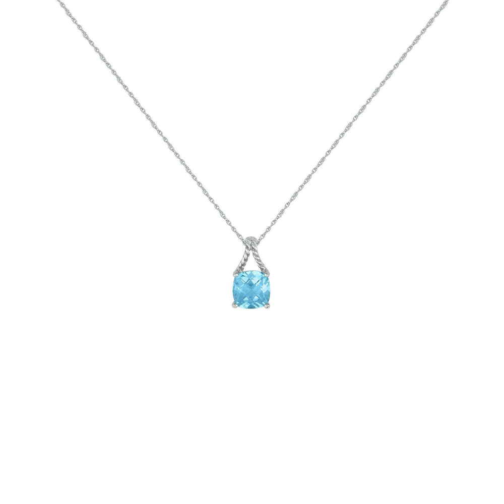 Blue Topaz Fashion Pendant in Sterling Silver - jewelerize.com