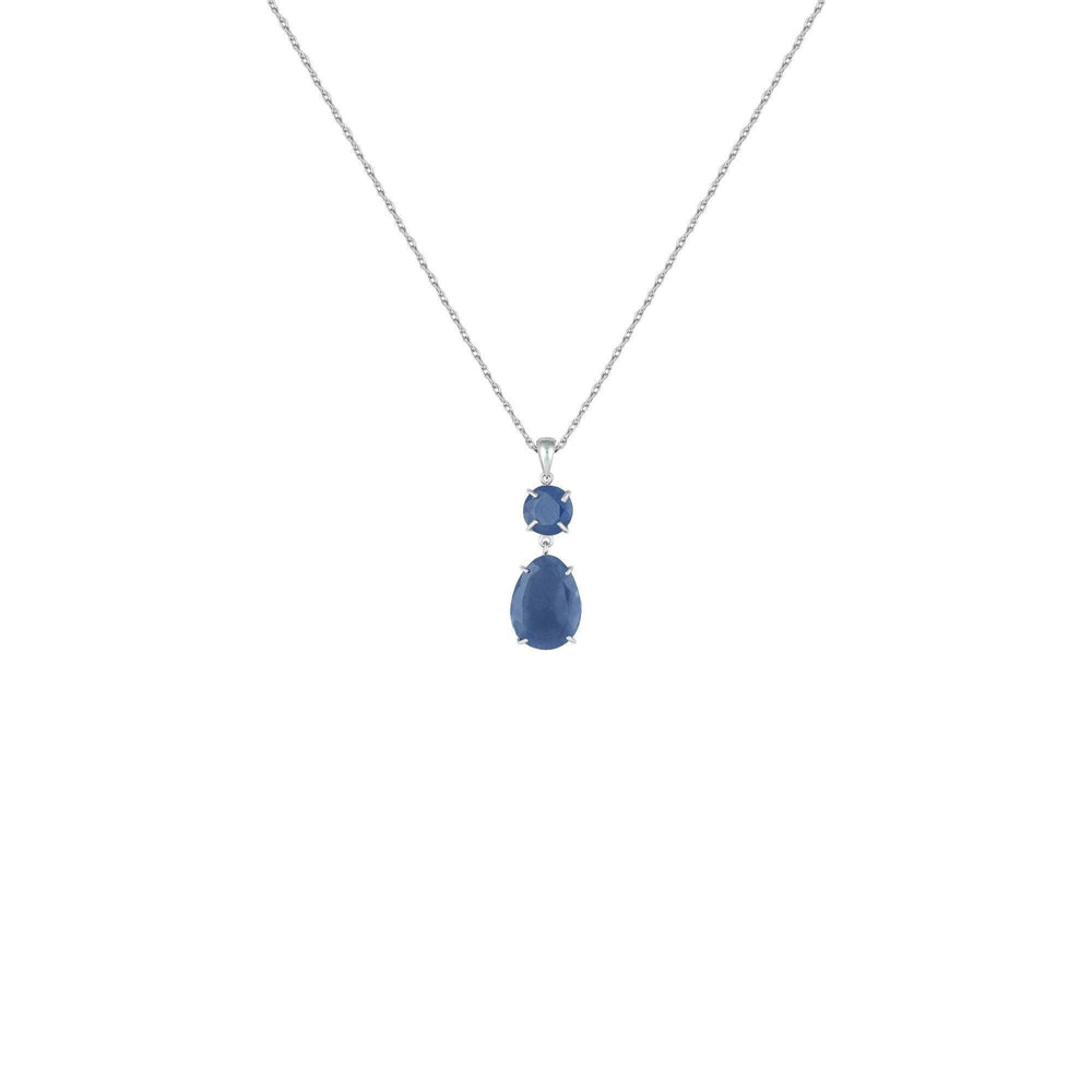 Genuine Rough Cut Sapphire Drop Fashion Pendant in Silver - jewelerize.com