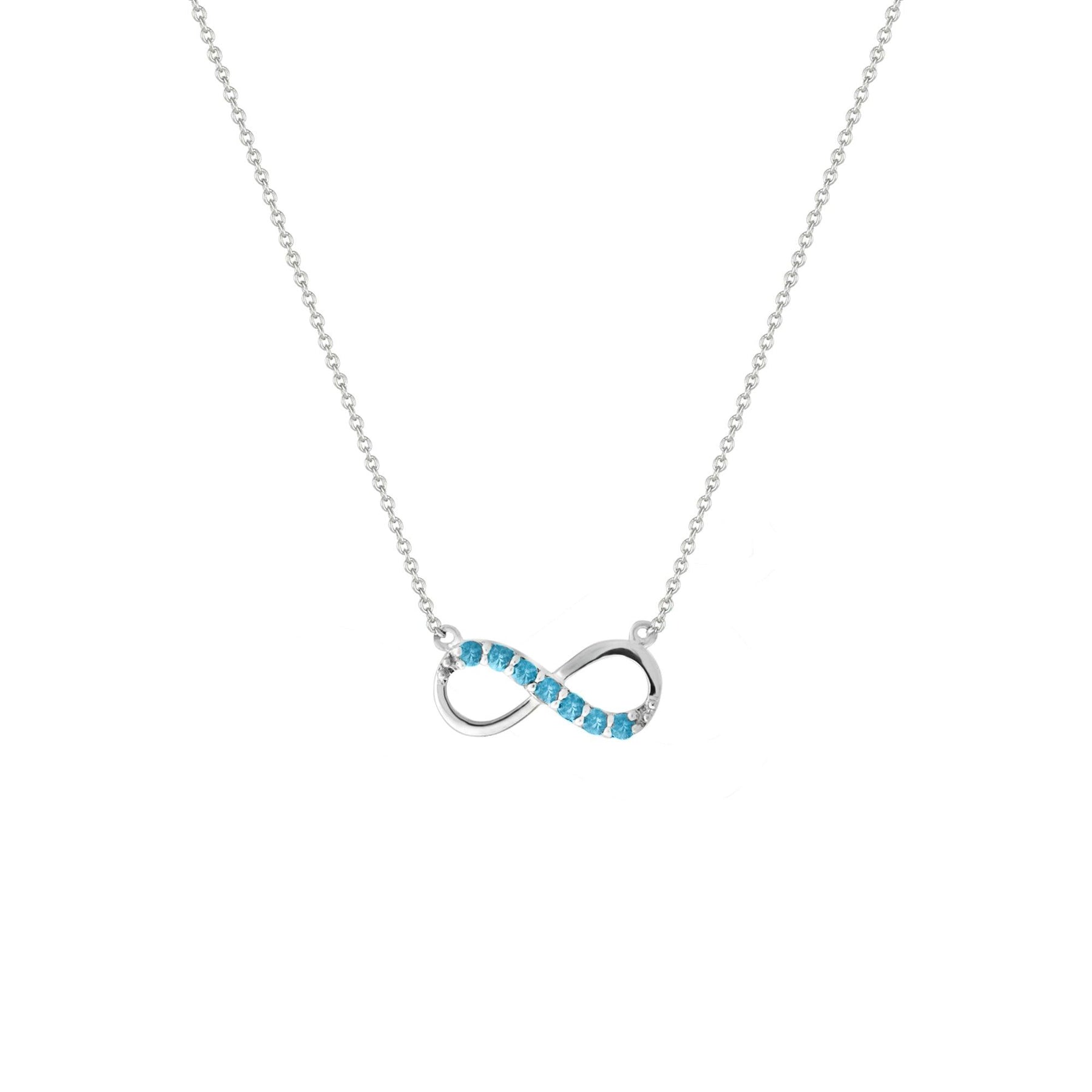 Blue topaz and diamond deals infinity necklace