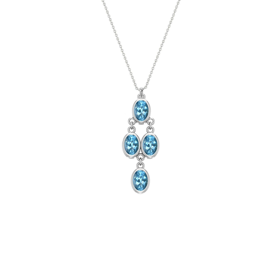 Blue Topaz Fashion Silver Pendant - jewelerize.com