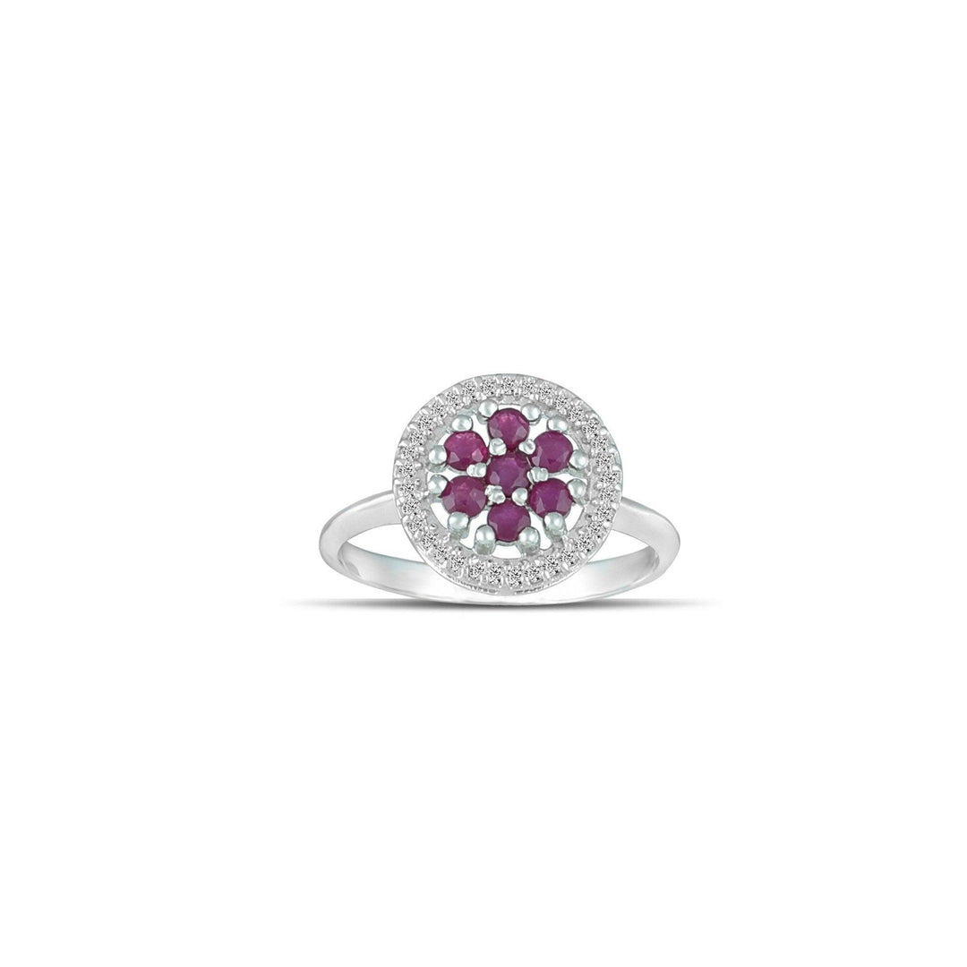 10K White Gold Ruby and Diamond Accent Fashion Ring - jewelerize.com