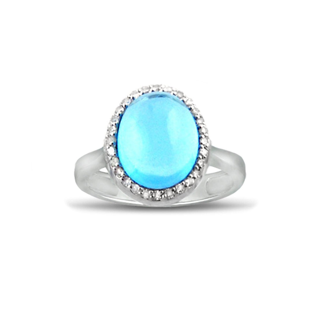 Blue Topaz and Diamond Ring - jewelerize.com