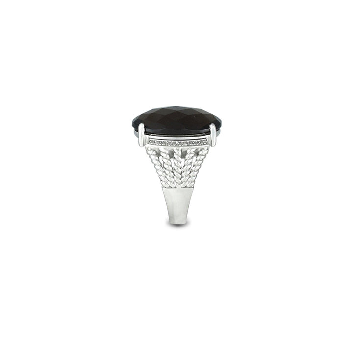 Smokey Quartz and Diamond Accent Ring in Sterling Silver - jewelerize.com