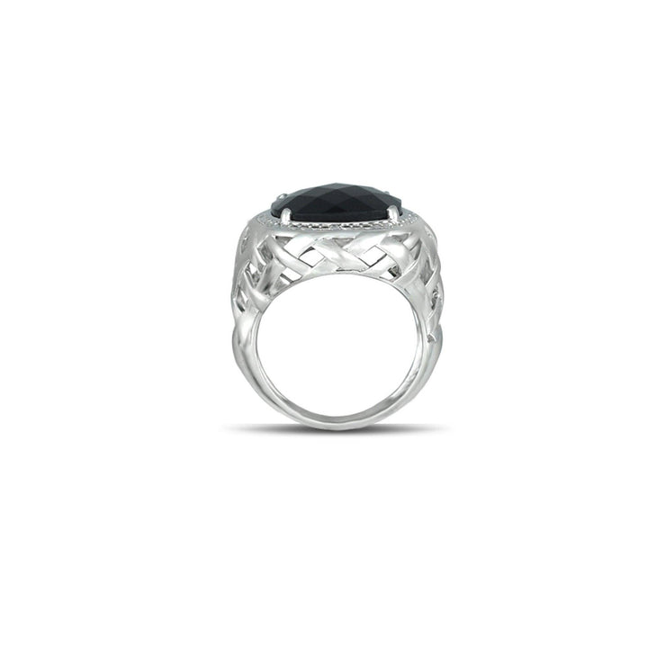 Black Onyx and Diamond Accent Fashion Ring - jewelerize.com