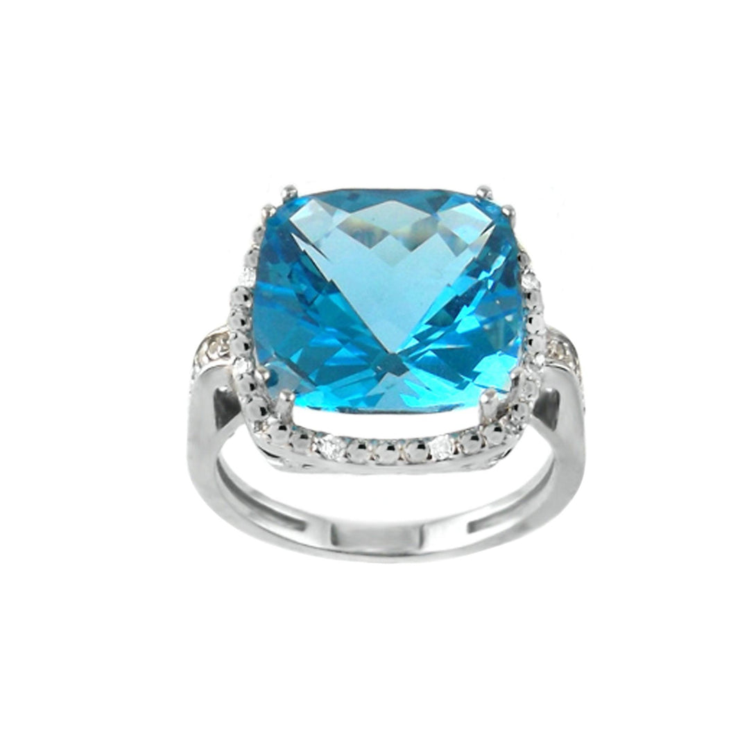 Blue Topaz and Diamond Ring - jewelerize.com