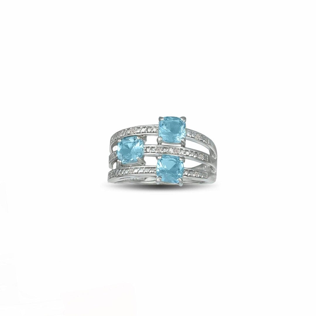 Blue Topaz and Diamond Accent Ring in Sterling Silver - jewelerize.com