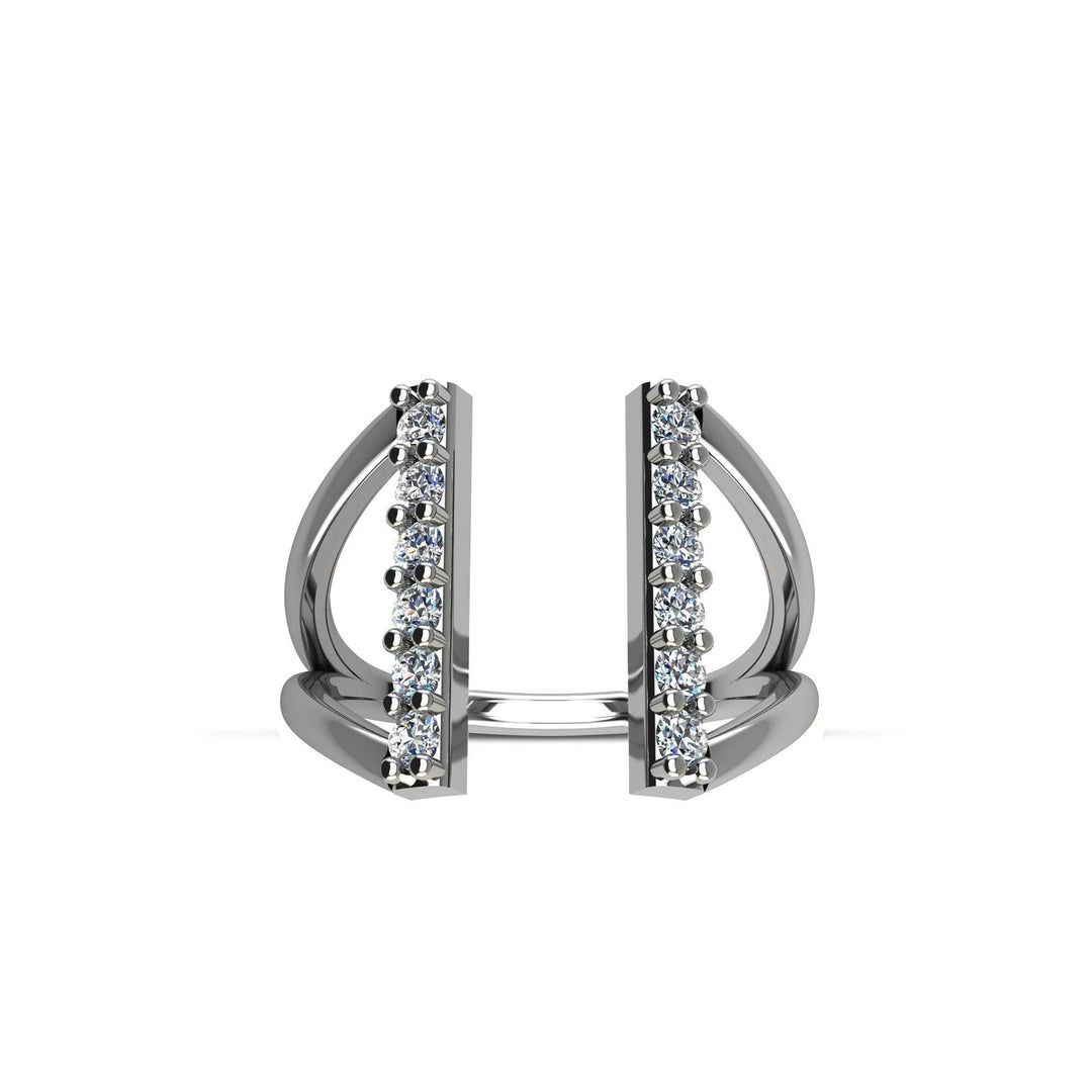 Cubic Zirconia Fashion Geometric Ring in Sterling Silver - jewelerize.com