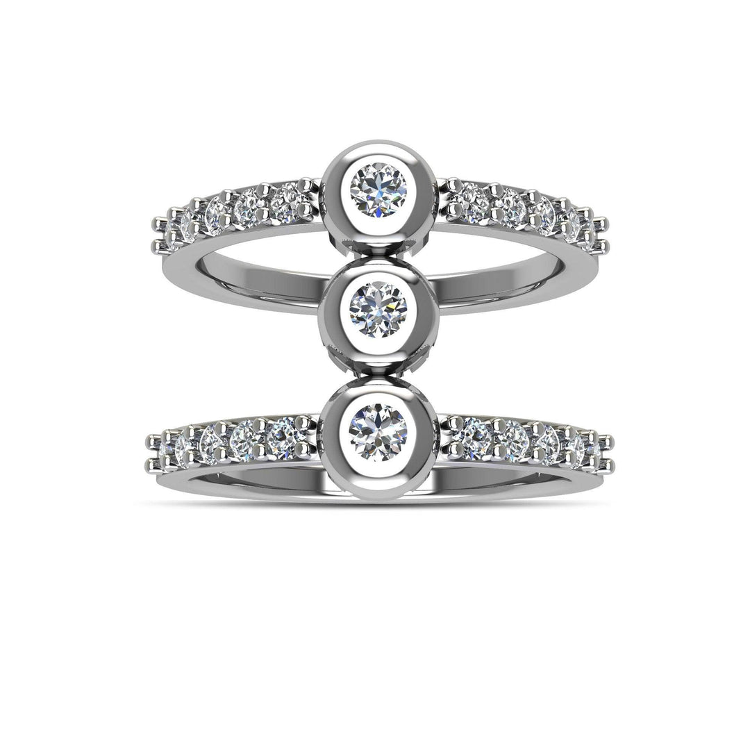 Cubic Zirconia Fashion Geo Ring in Sterling Silver - jewelerize.com