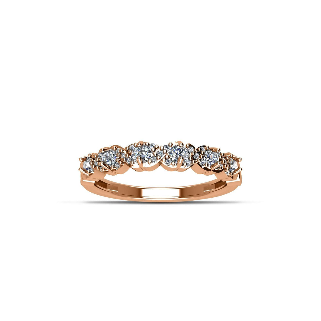 Rose Gold Plated Cubic Zirconia Fashion Stackable Ring in Sterling Silver - jewelerize.com