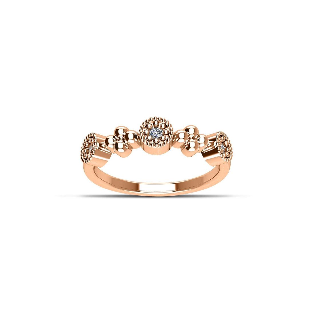 Rose Gold Plated Cubic Zirconia Fashion Stackable Ring in Sterling Silver - jewelerize.com