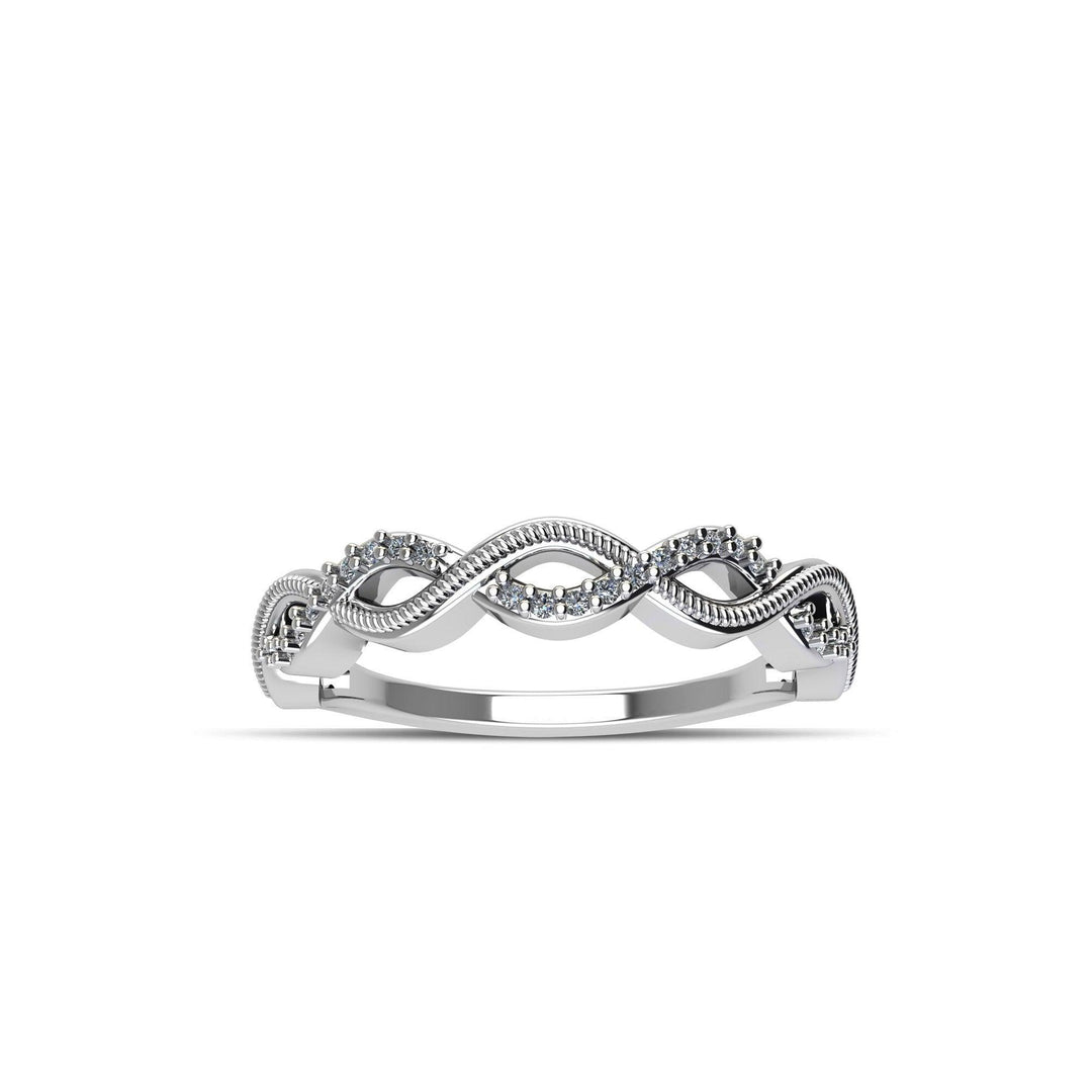 Cubic Zirconia Fashion Stackable Ring in Sterling Silver - jewelerize.com