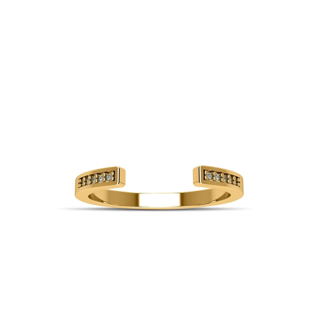 Yellow Gold Plated Cubic Zirconia Fashion Stackable Ring in Sterling Silver - jewelerize.com