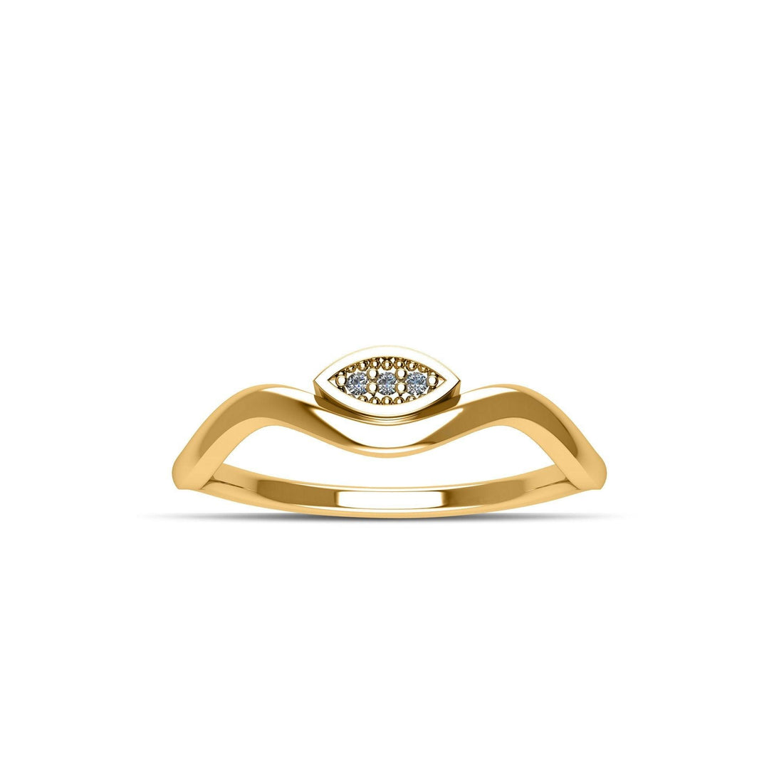 Yellow Gold Plated Cubic Zirconia Fashion Stackable Ring in Sterling Silver - jewelerize.com